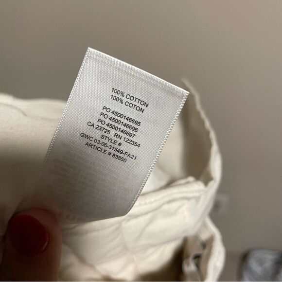 Aritzia Tna Sunview Pant Ripcord Corduroy Pant in White Creme- Size 0 - Picture 8 of 8